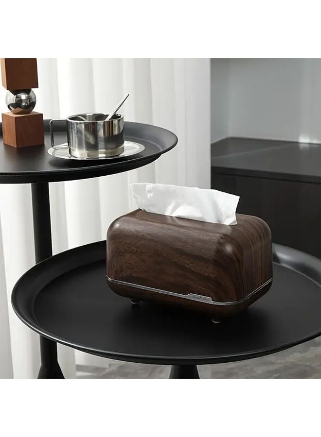 صندوق مناديل خشب الجوز، موزع مناديل سطح المكتب، إكسسوار تخزين زخرفي للمنزل - Image 2